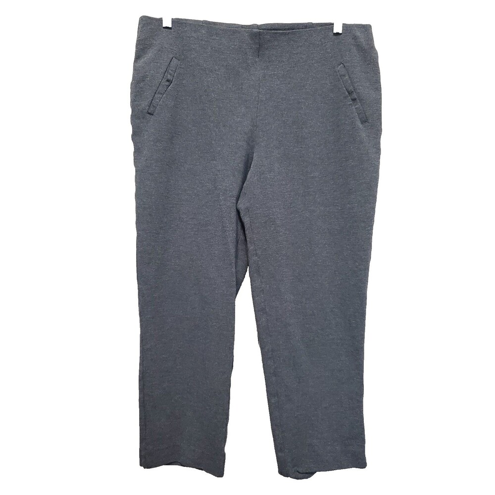 Chico's Gray Ponte Knit Slim Ankle Pull-On Pants Size 2.5 (14)